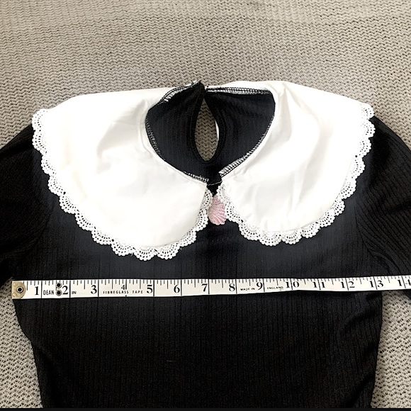Black Long Sleeve Embroidery Coquette Shirt - Picture 9 of 11